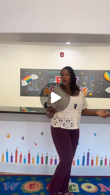 First Achievers team member speaking inside the childcare center